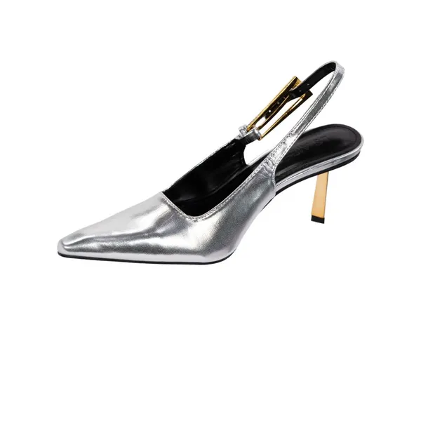 Khám phá Giày Slingback Nữ TGG M8988-1 Màu Bạc Da Mềm Size 36