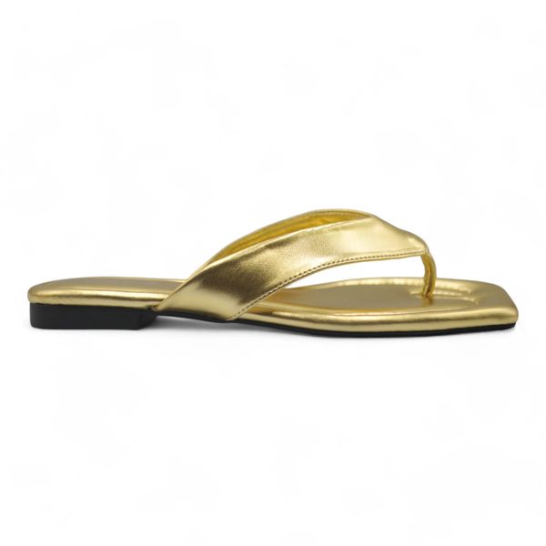 Khám phá Dép Xỏ Ngón Nữ TGG A321-1 Màu Vàng Da Bóng Size 36