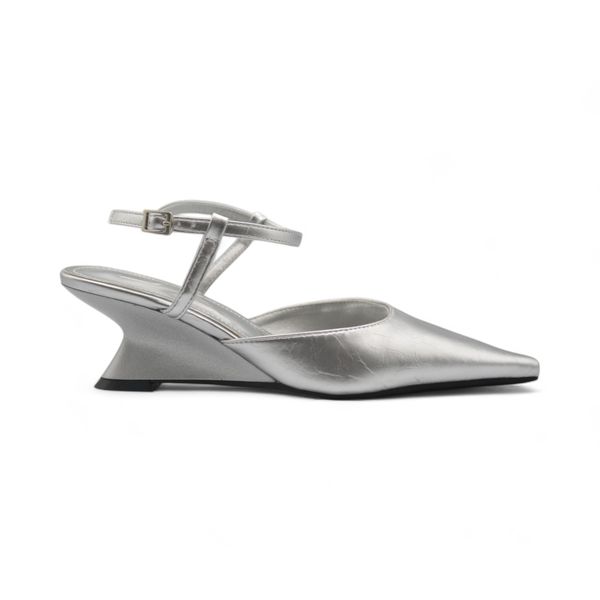Khám phá Giày Cao Gót Nữ TGG D158-1 Màu Bạc Da Mềm Size 35