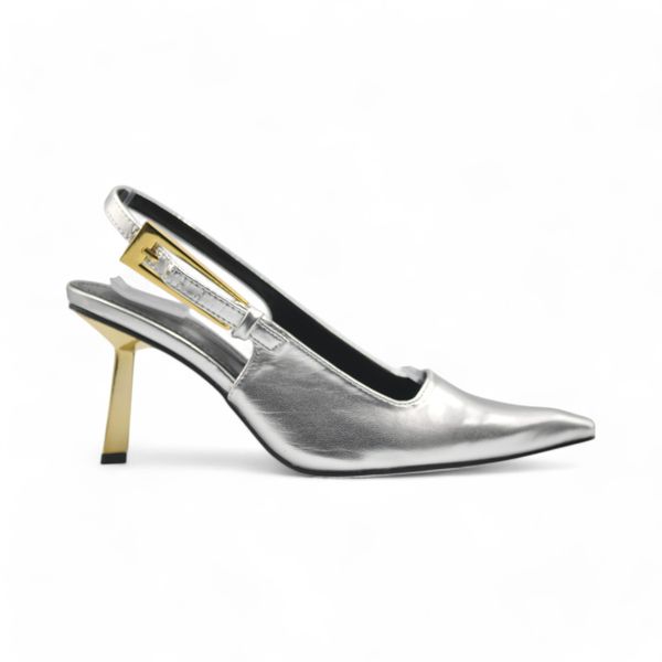Khám phá Giày Slingback Nữ TGG M8988-1 Màu Bạc Da Mềm Size 36