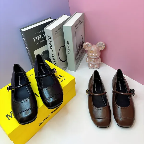 Khám phá Giày Búp Bê Nữ TGG 208 Da Lì Màu Nâu Size 35