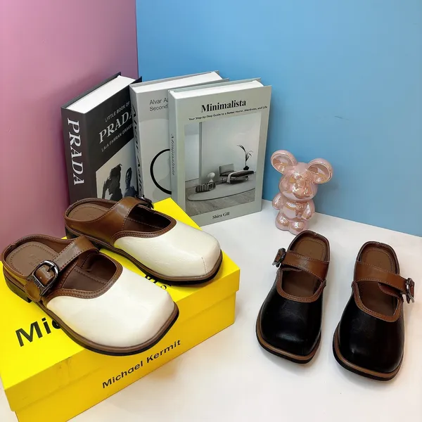 Khám phá Giày Sục Nữ TGG 808-1 Màu Trắng Phối Viền Nâu Size 36