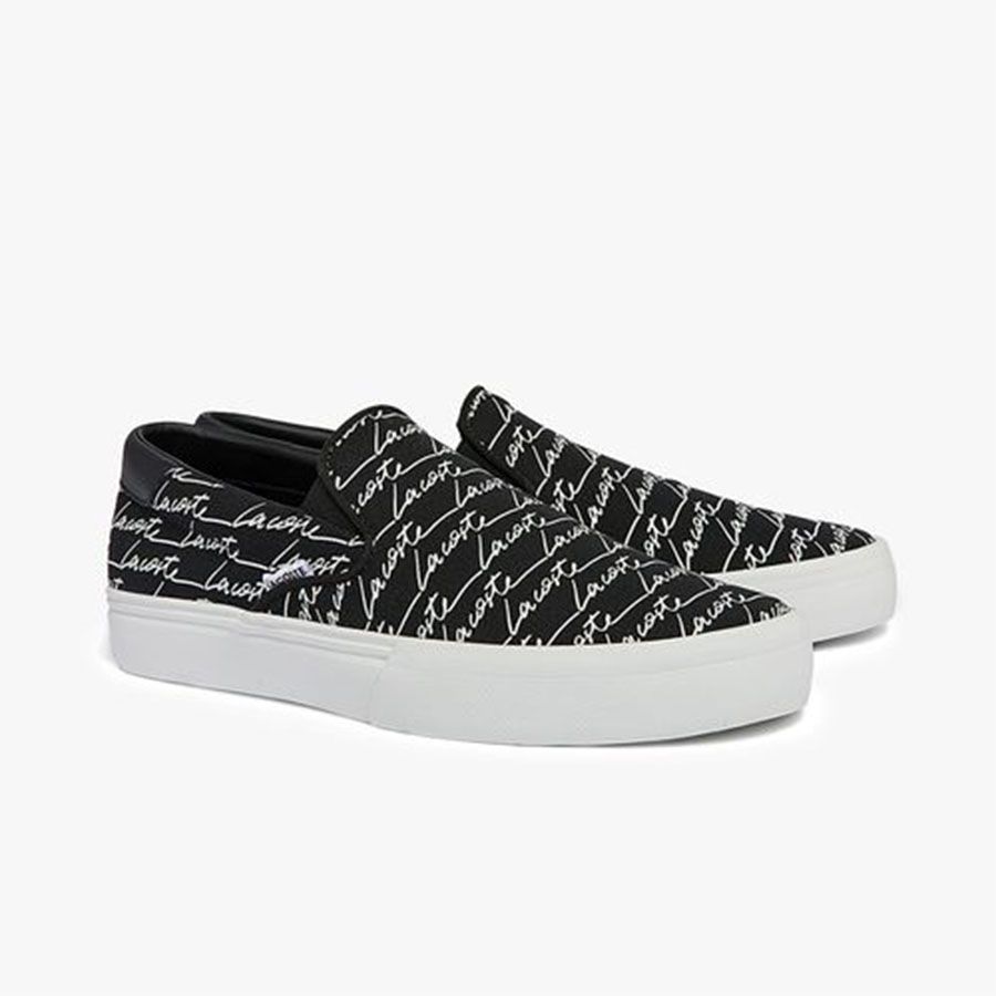 Giày Lacoste Jump Serve Slip On 0121 Màu Đen-40.5