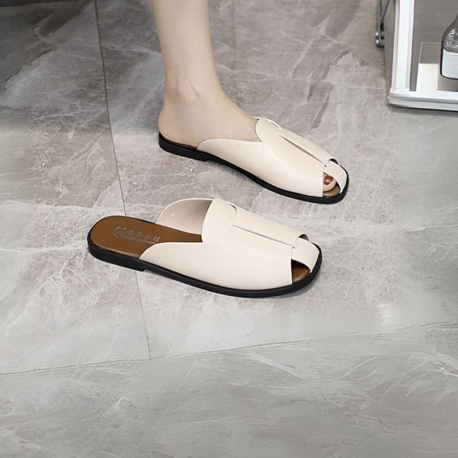 Dép Bệt Nữ TGG 777-2 Màu Trắng Da Trơn Size 37
