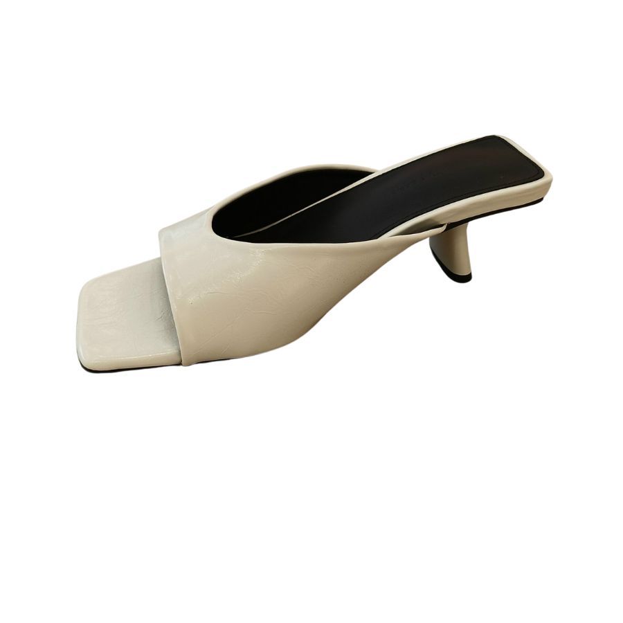 Dép Cao Gót Nữ TGG C3199-2 Màu Bạc Da Trơn Size 38