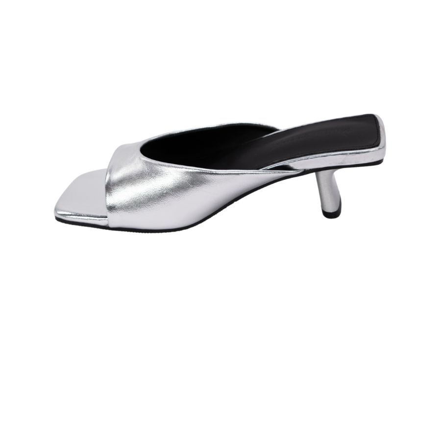 Dép Cao Gót Nữ TGG C3199-2 Màu Bạc Da Trơn Size 38