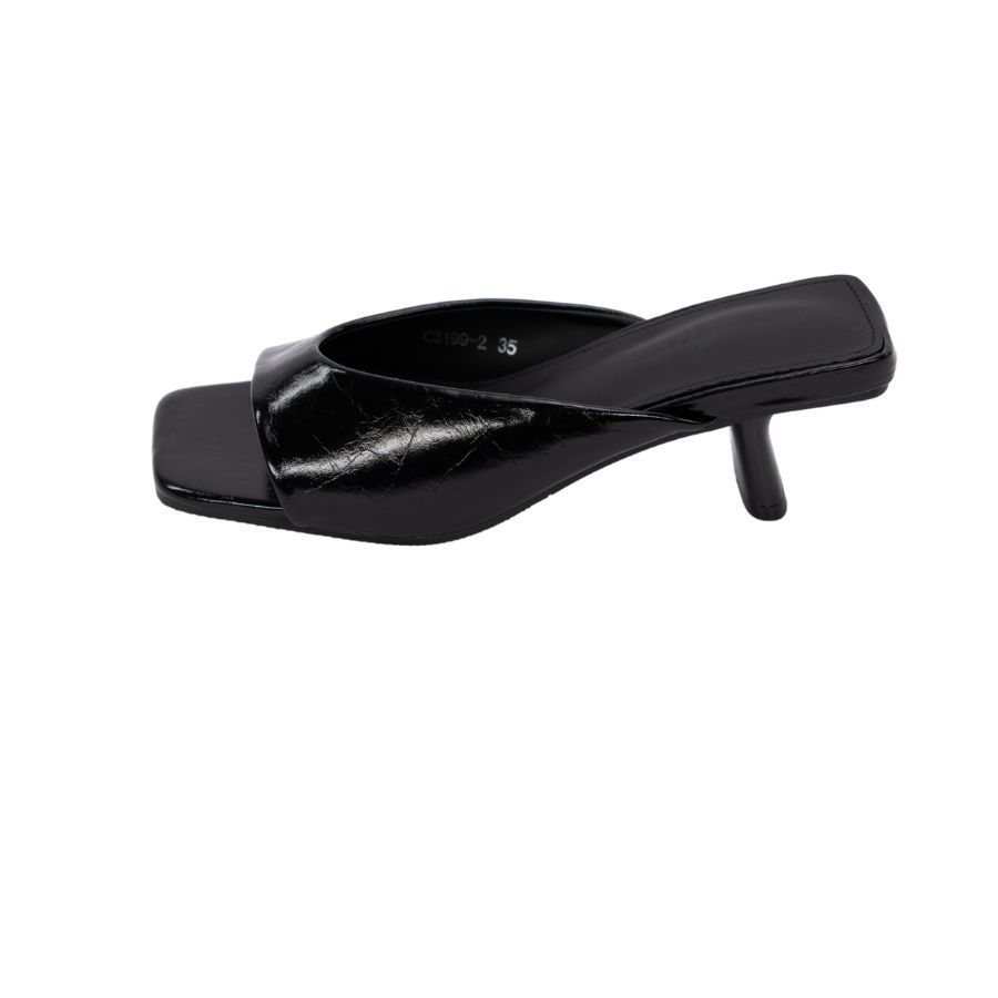 Dép Cao Gót Nữ TGG C3199-2 Màu Bạc Da Trơn Size 38