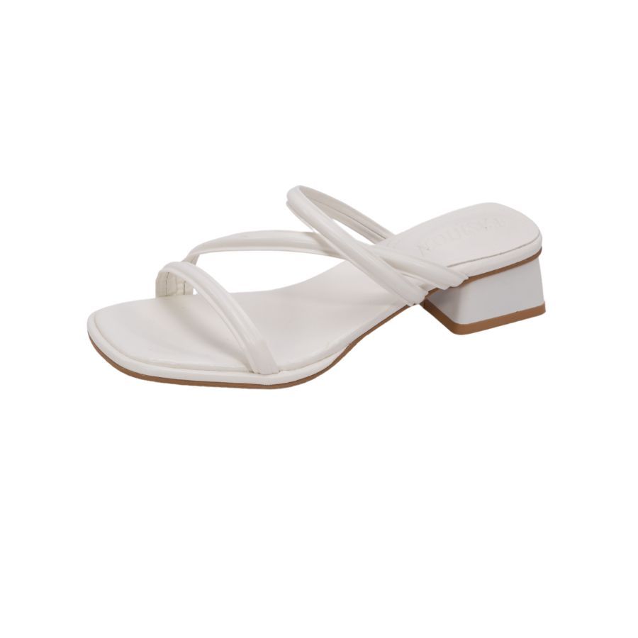 Dép Cao Gót Nữ TGG D1809 Màu Đen Da Mềm Size 40