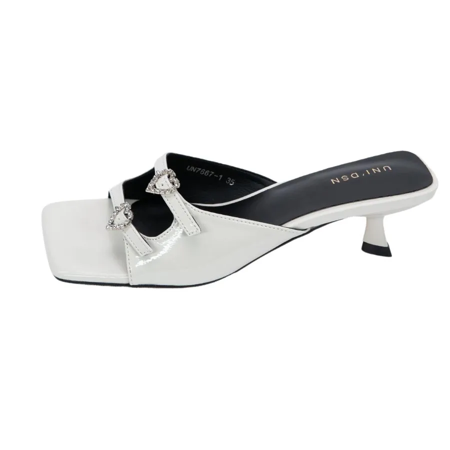 Dép Cao Gót Nữ TGG UN7667-1 Màu Trắng Da Mềm Size 38