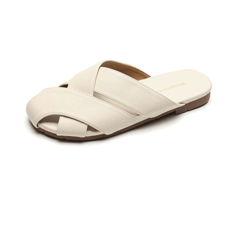 Dép Nữ TGG 1966-2 Màu Nâu Da Mềm Size 37