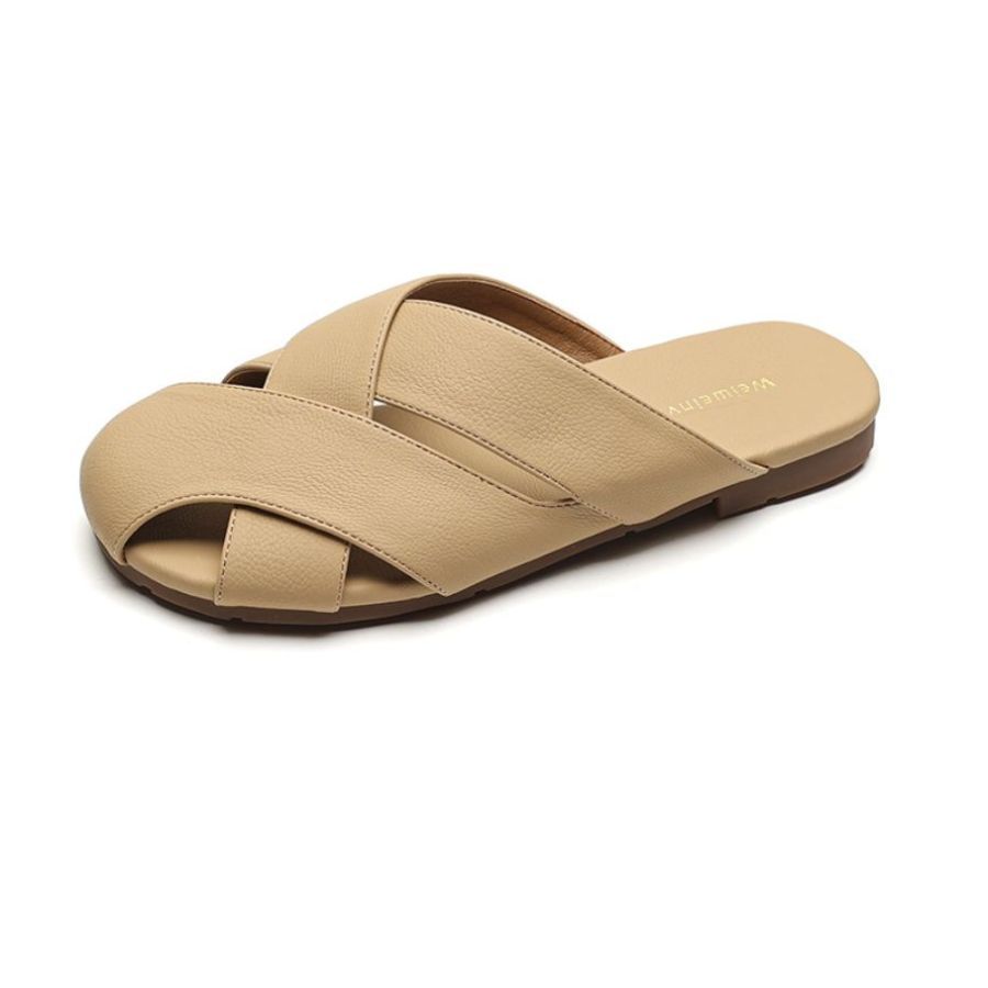 Dép Nữ TGG 1966-2 Màu Nâu Da Mềm Size 37