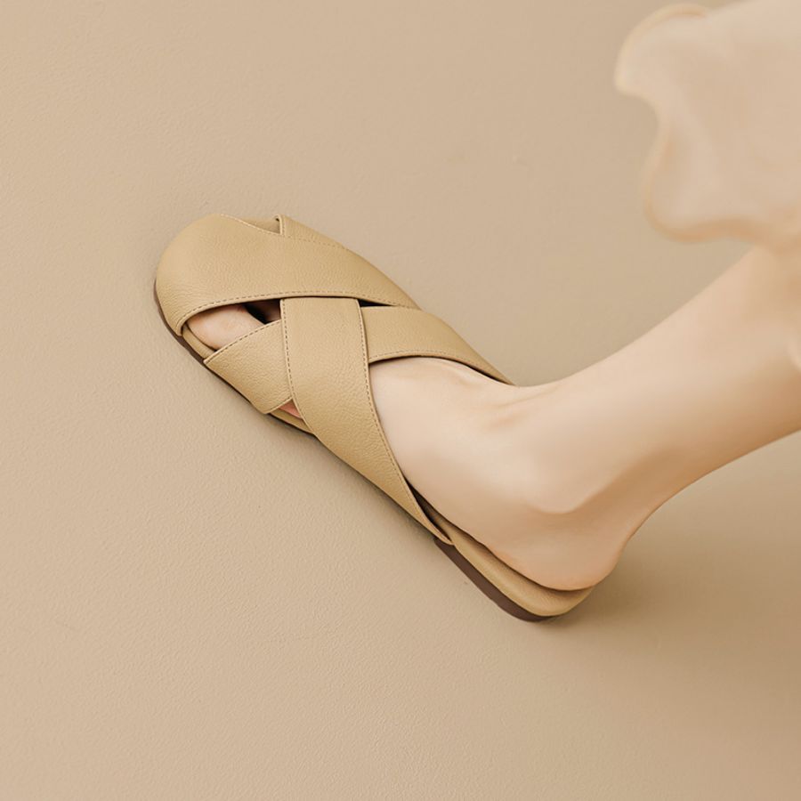 Dép Nữ TGG 1966-2 Màu Nâu Da Mềm Size 37
