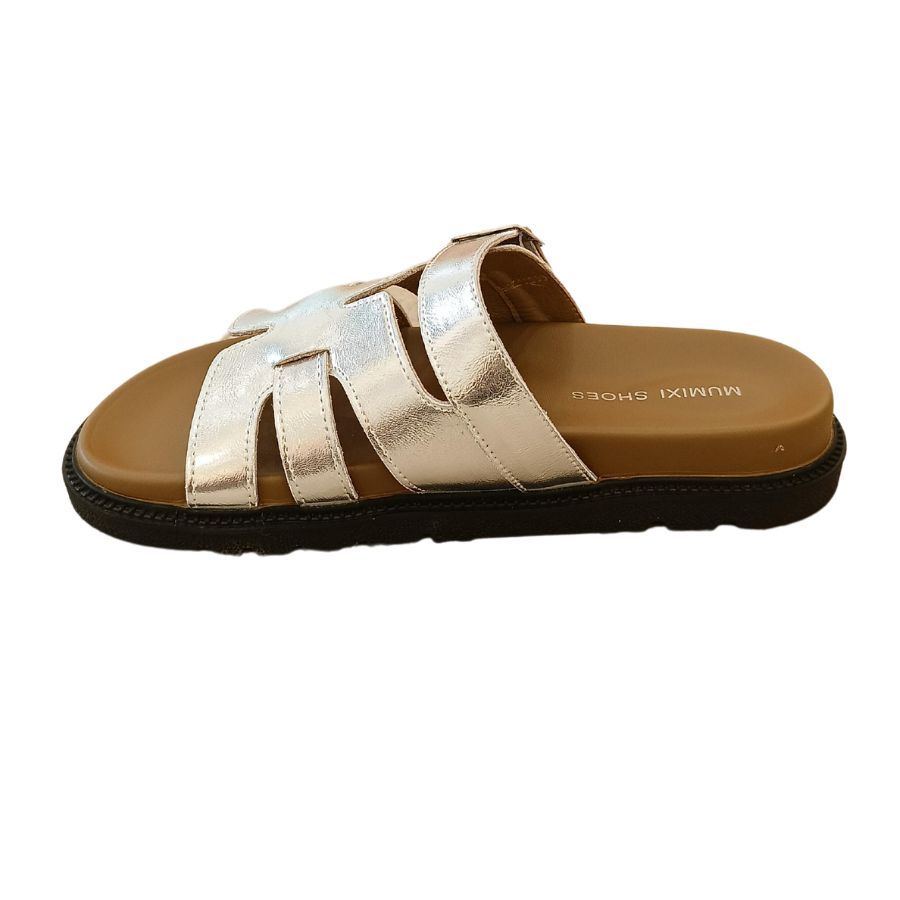 Dép Nữ TGG 550-9 Màu Bạc Da Mềm Size 39
