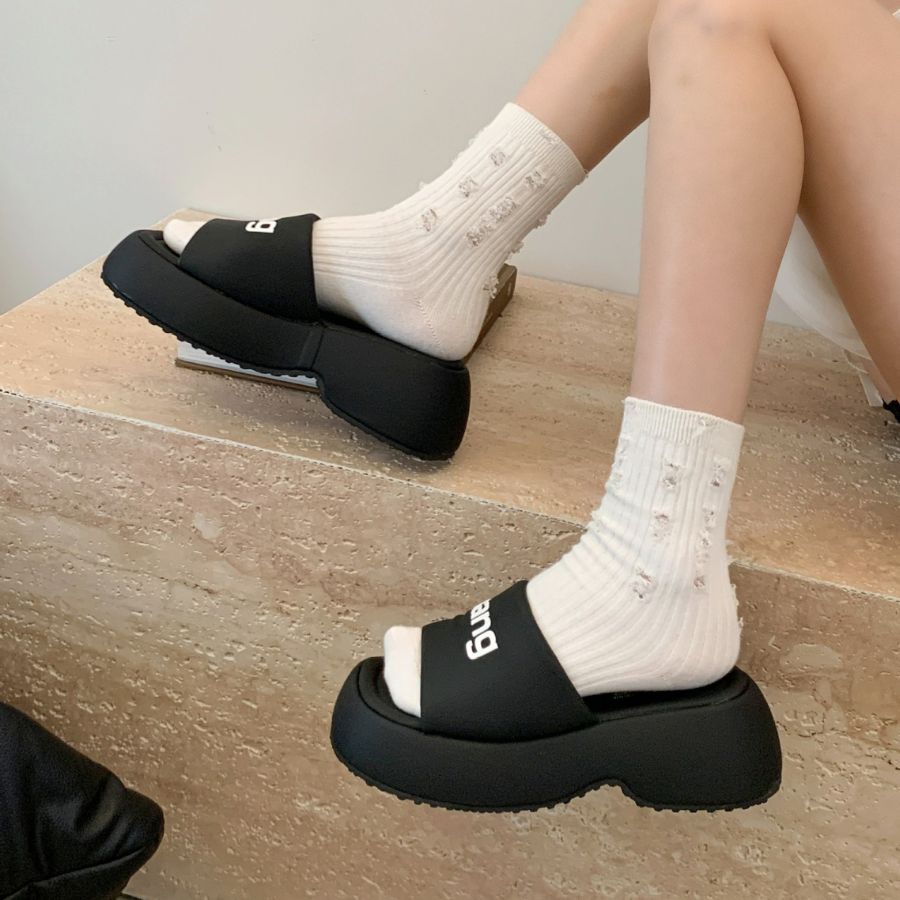 Dép Nữ TGG D378-3 Màu Trắng Da Pu Size 39
