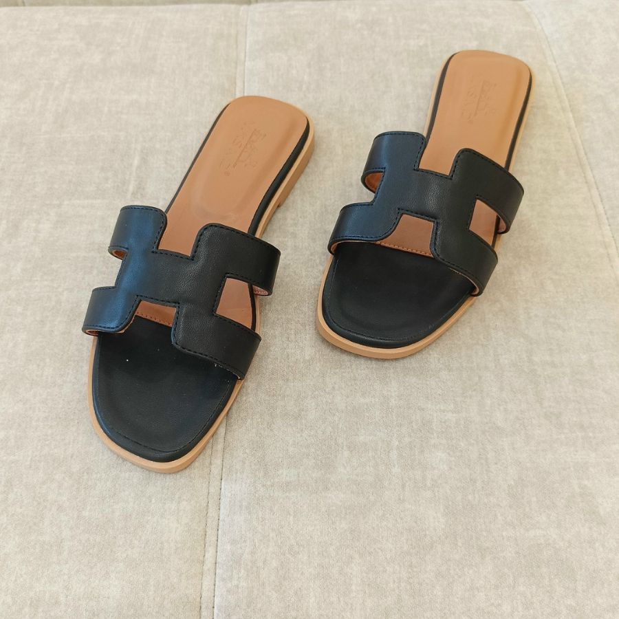 Dép Nữ TGG H111 Màu Đen Da Mềm Size 37 
