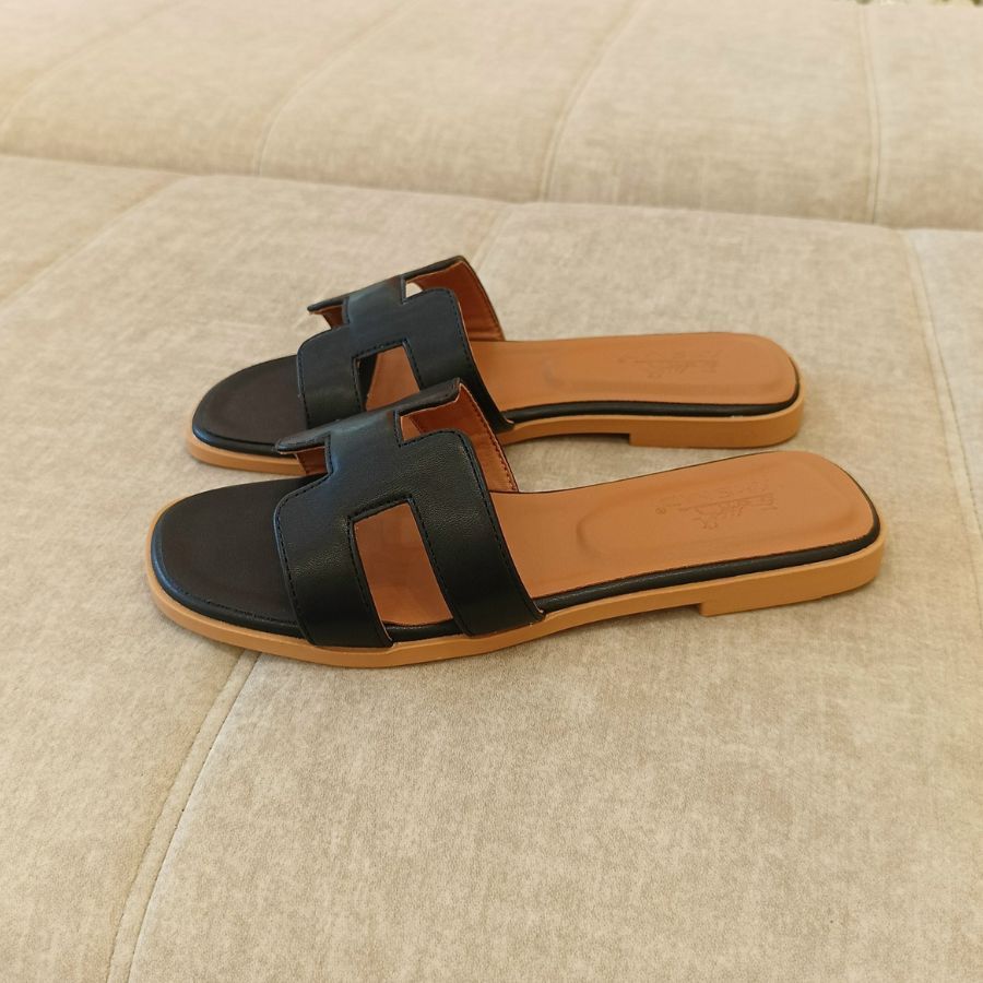 Dép Nữ TGG H111 Màu Đen Da Mềm Size 37 