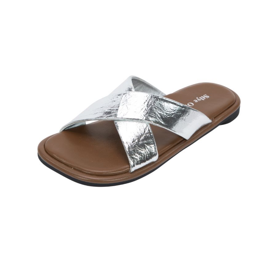 Dép Quai Chéo Nữ TGG UN5030-5 Màu Nâu Da Mềm Size 39