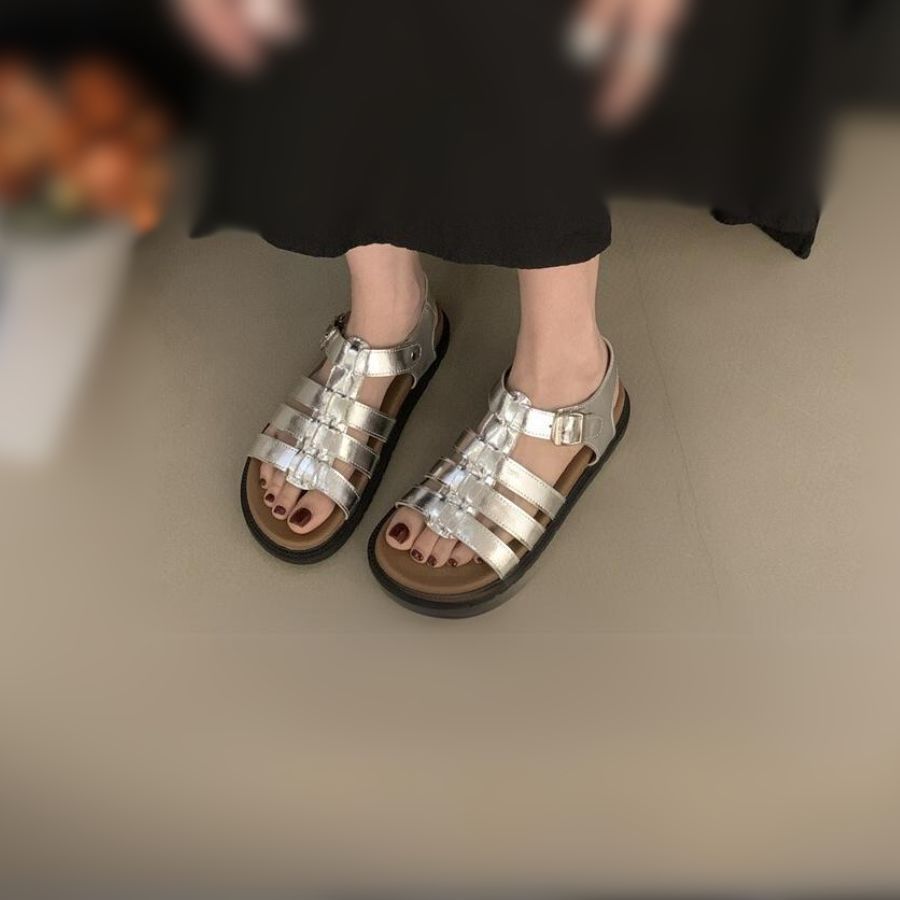 Dép Sandal Nữ TGG A550-7 Màu Vàng Nhạt Da Mềm Size 35
