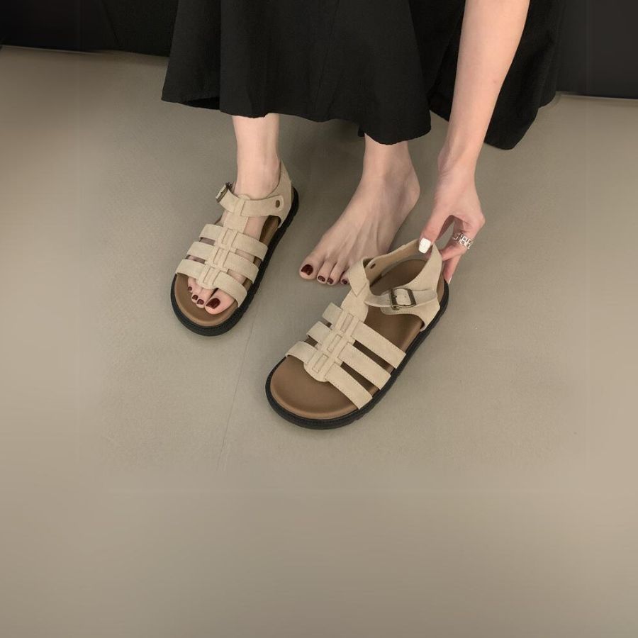 Dép Sandal Nữ TGG A550-7 Màu Vàng Nhạt Da Mềm Size 35