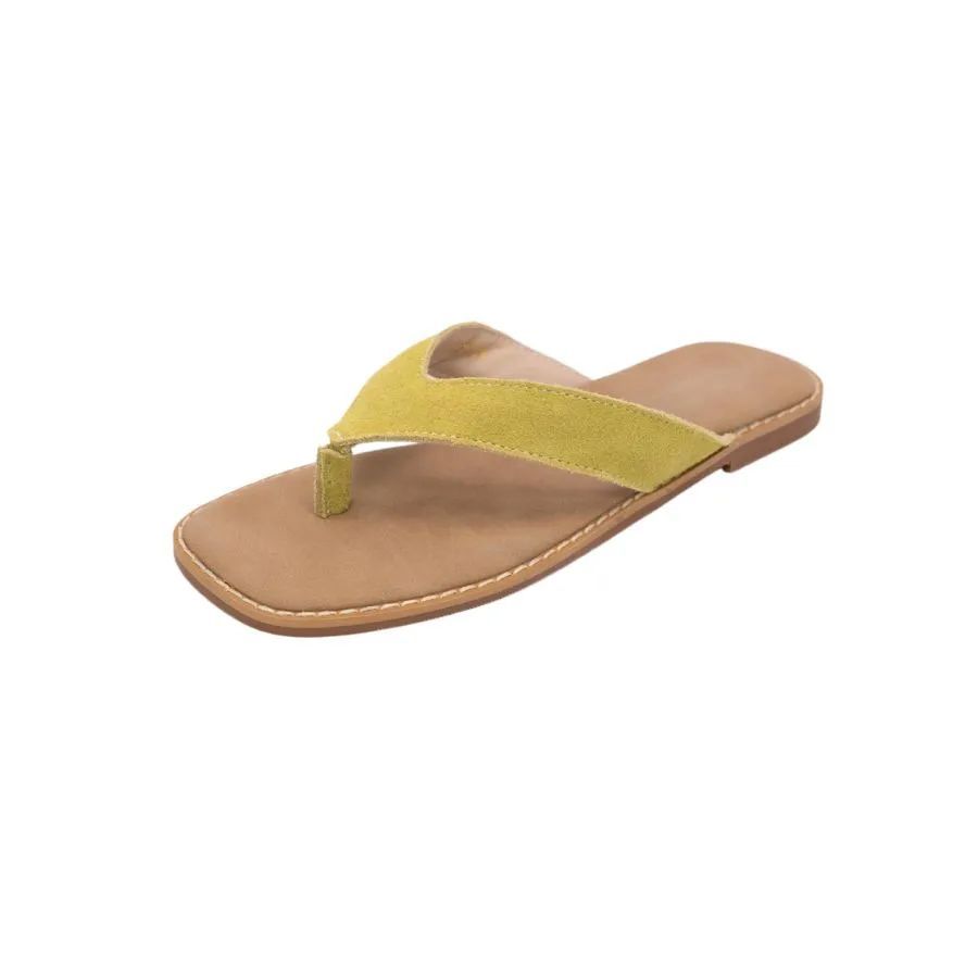 Dép Xỏ Ngón Nữ TGG A220-5 Màu Bạc Da Mềm Size 39