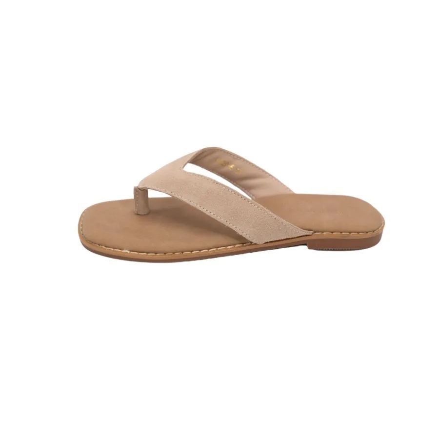 Dép Xỏ Ngón Nữ TGG A220-5 Màu Bạc Da Mềm Size 39