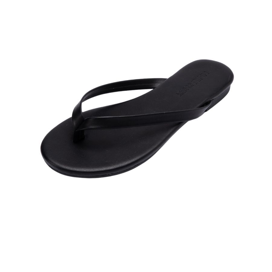 Dép Xỏ Ngón Nữ TGG J3008 Màu Đen Da Trơn Size 39