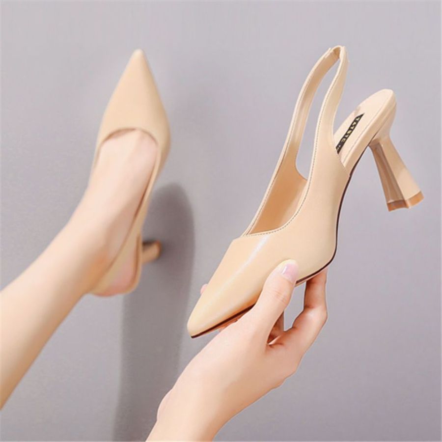 Giày Slingback Nữ TGG D1703 Màu Be Da Pu Size 40
