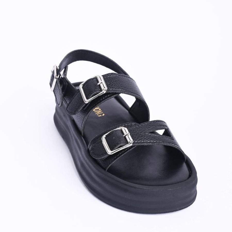 Dép Sandal Nữ TGG S696 Da Mềm Màu Đen Size 36