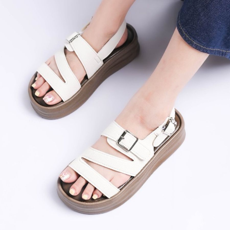 Dép Sandal Nữ TGG S681 Da Mềm Màu Đen Size 36