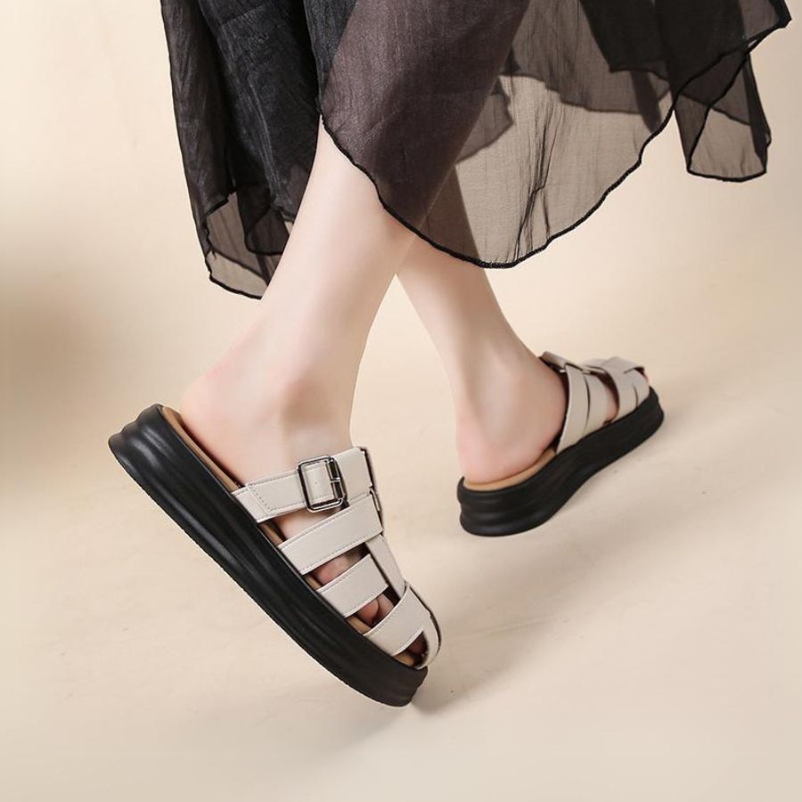 Dép Sục Nữ TGG 811-2 Màu Đen Da Mềm Size 37