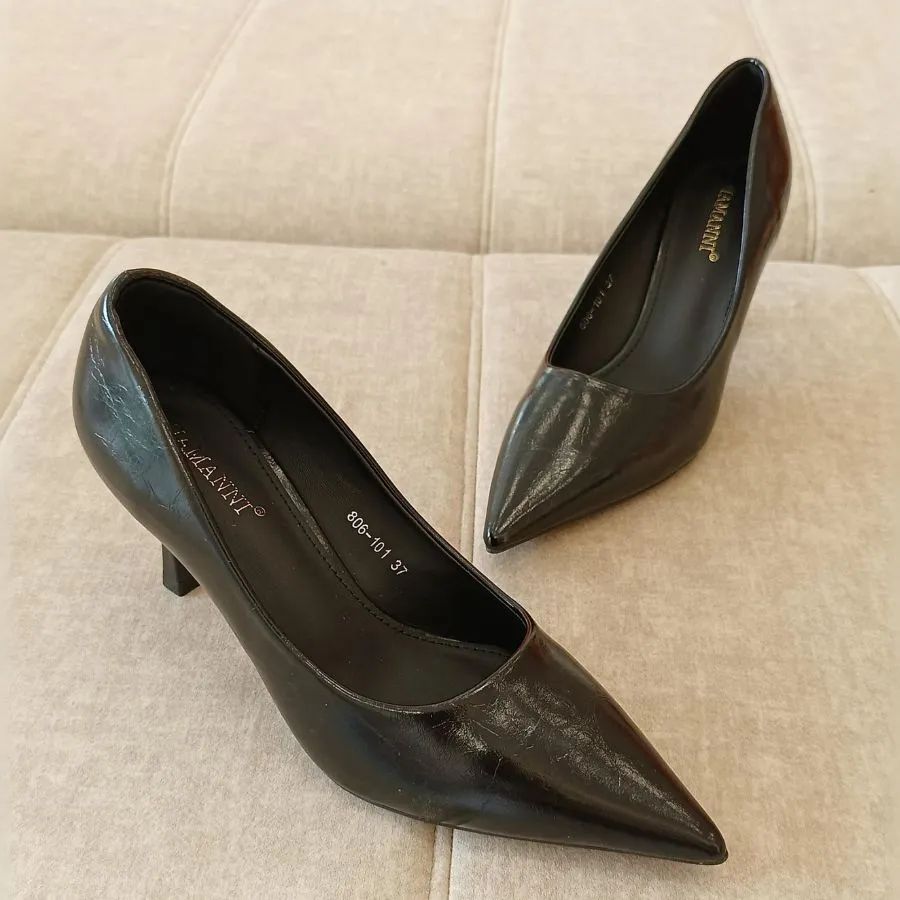 Giày Cao Gót Nữ TGG 806-101 Màu Đen Da Mềm Size 39