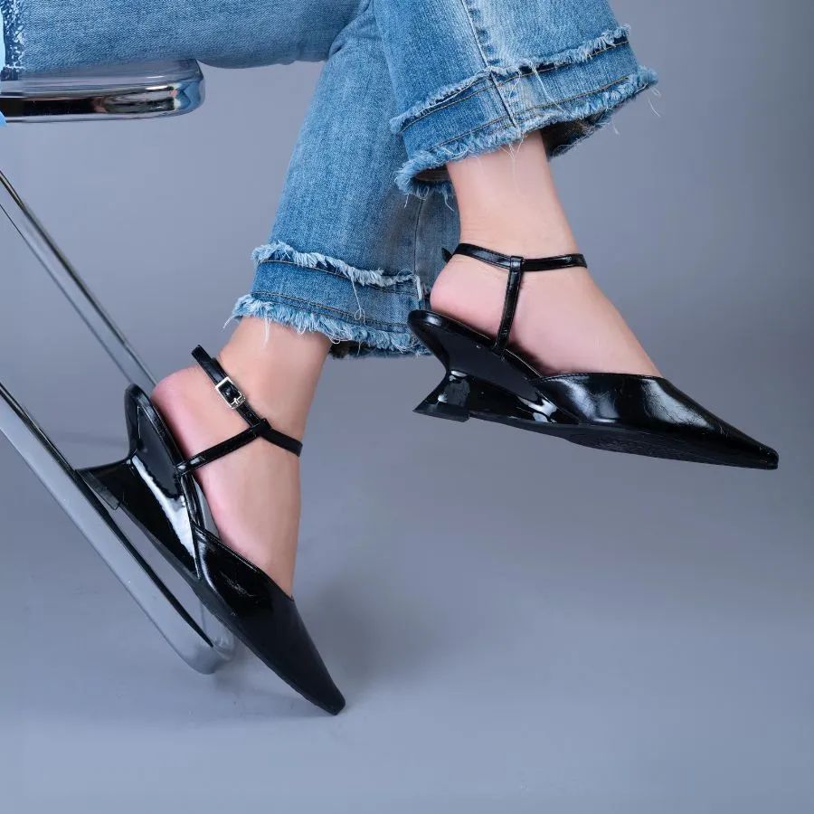 Giày Cao Gót Nữ TGG D158-1 Màu Đen Da Mềm Size 39