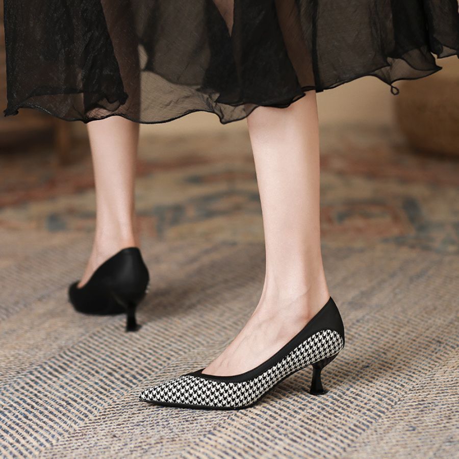 Giày Cao Gót Nữ TGG D1808 Màu Nâu Da Mềm Size 37