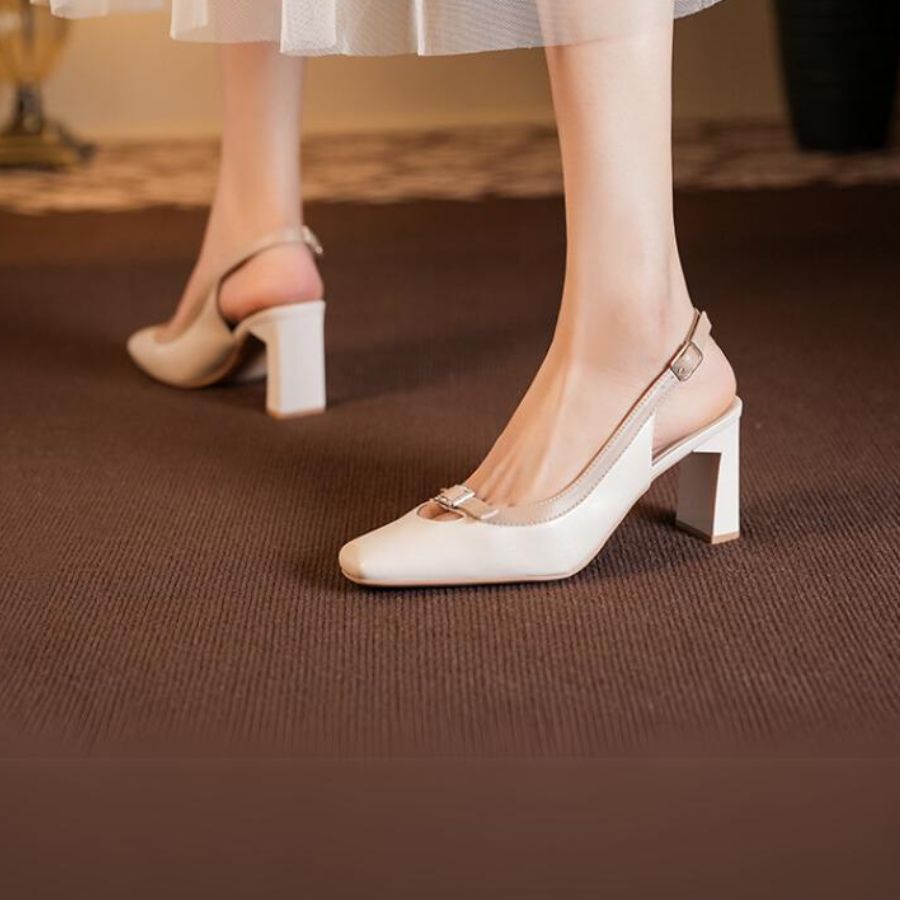 Giày Hở Gót Nữ TGG BY2373-62 Màu Trắng Da Pu Size 37