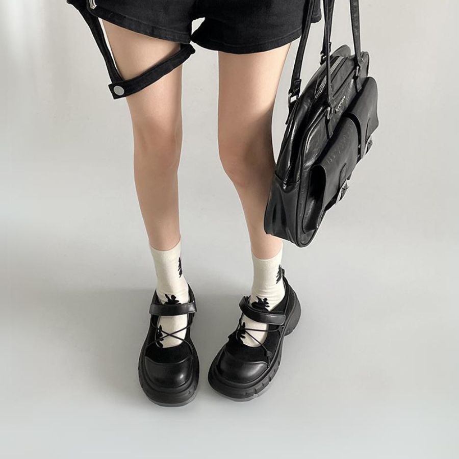 Giày Marry Jane Nữ TGG 30879078 Màu Đen Da Mềm Size 37