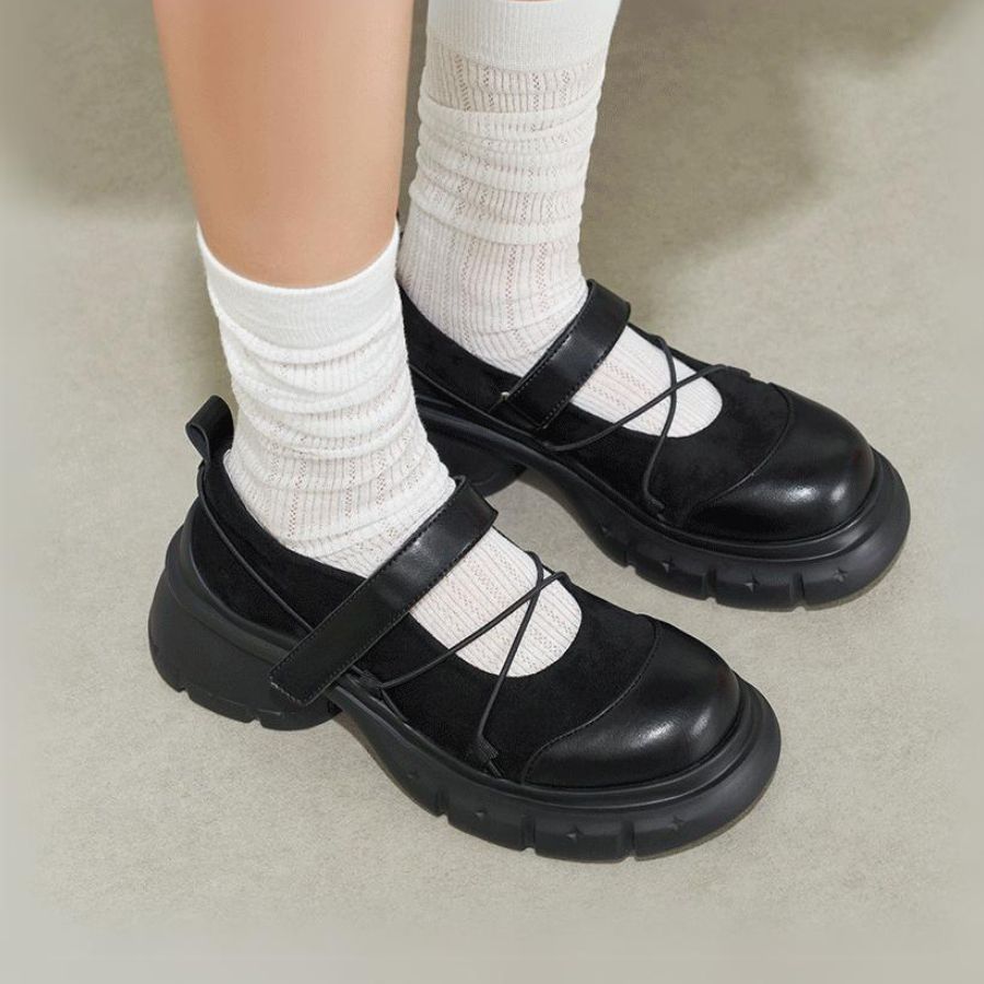 Giày Marry Jane Nữ TGG 30879078 Màu Đen Da Mềm Size 38