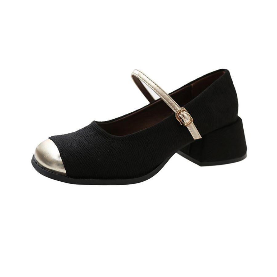 Giày Mary Jane Nữ TGG D1704 Màu Đen Da Mềm Size 36