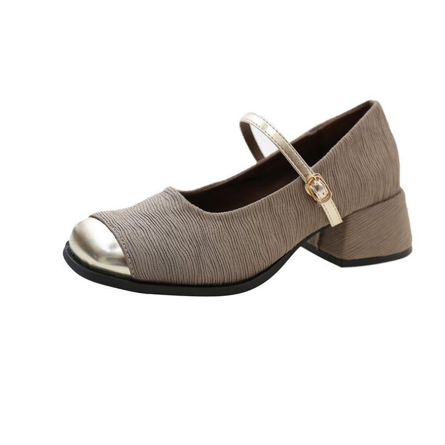 Giày Mary Jane Nữ TGG D1704 Màu Đen Da Mềm Size 36