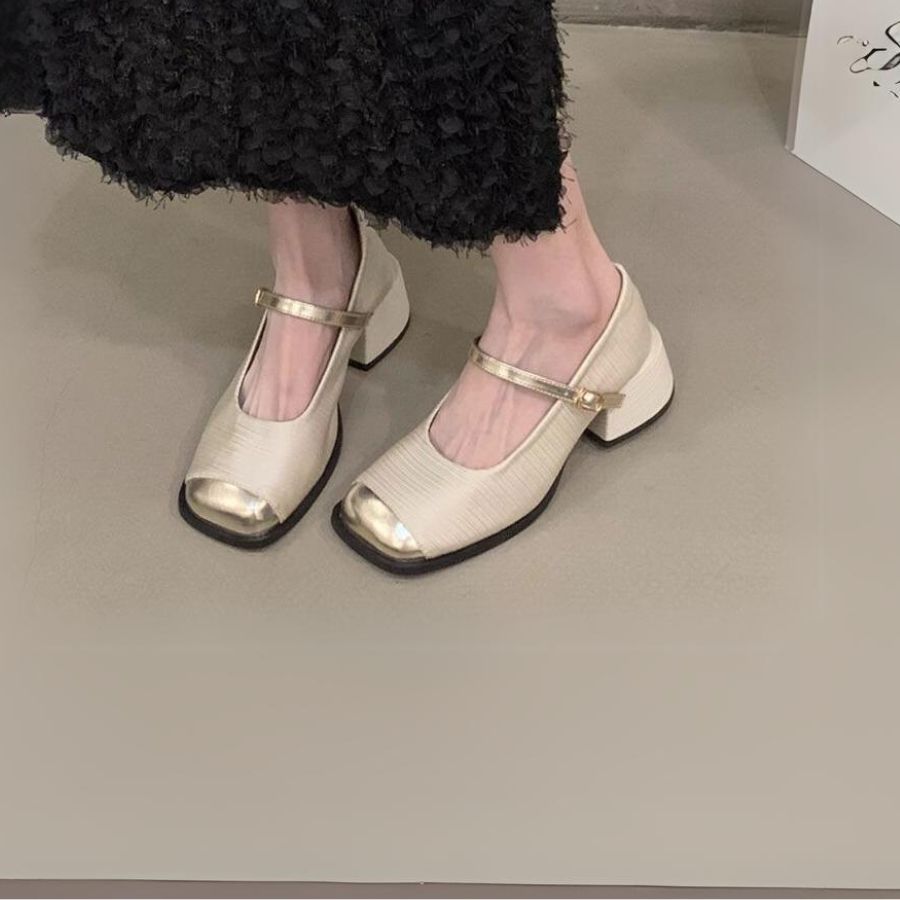 Giày Mary Jane Nữ TGG D1704 Màu Đen Da Mềm Size 36