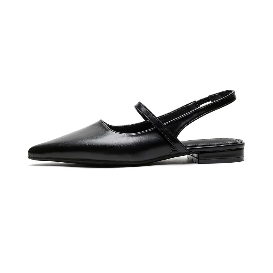 Giày Slingback Nữ TGG 8182-2 Màu Bạc Da Trơn Size 39