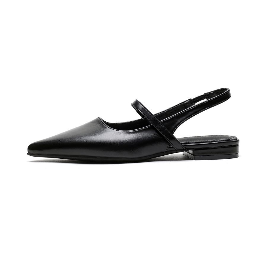 Giày Slingback Nữ TGG 8182-2 Màu Bạc Da Trơn Size 41