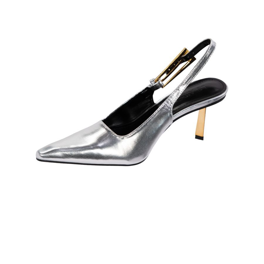 Giày Slingback Nữ TGG M8988-1 Màu Bạc Da Mềm Size 36