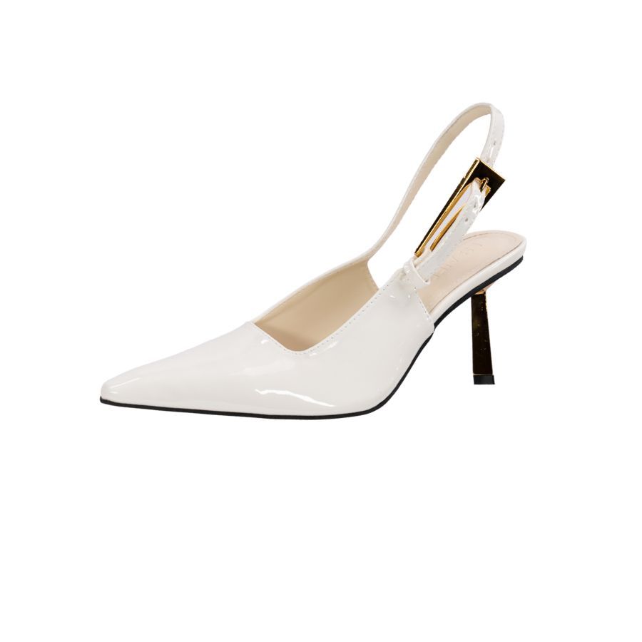 Giày Slingback Nữ TGG M8988-1 Màu Trắng Da Mềm Size 36