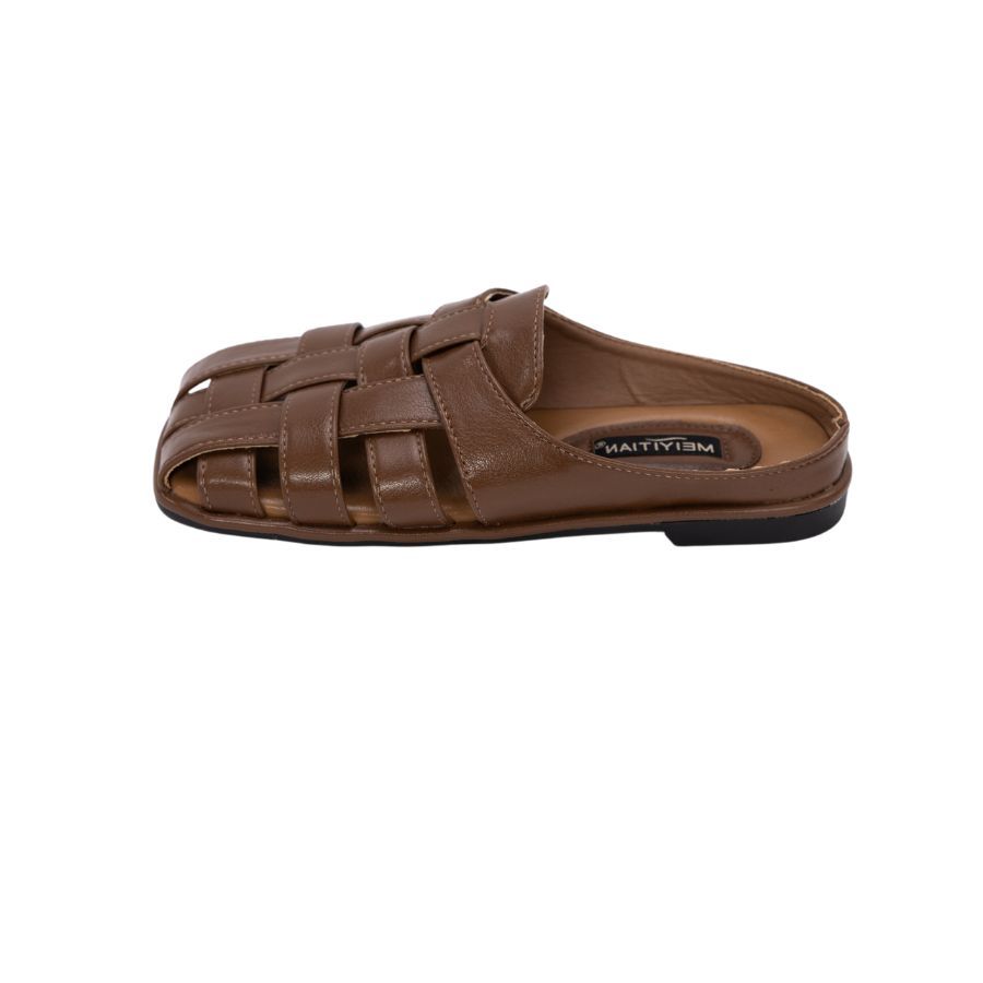Giày Sục Nữ TGG L1213 Màu Nâu Da Mềm Size 36