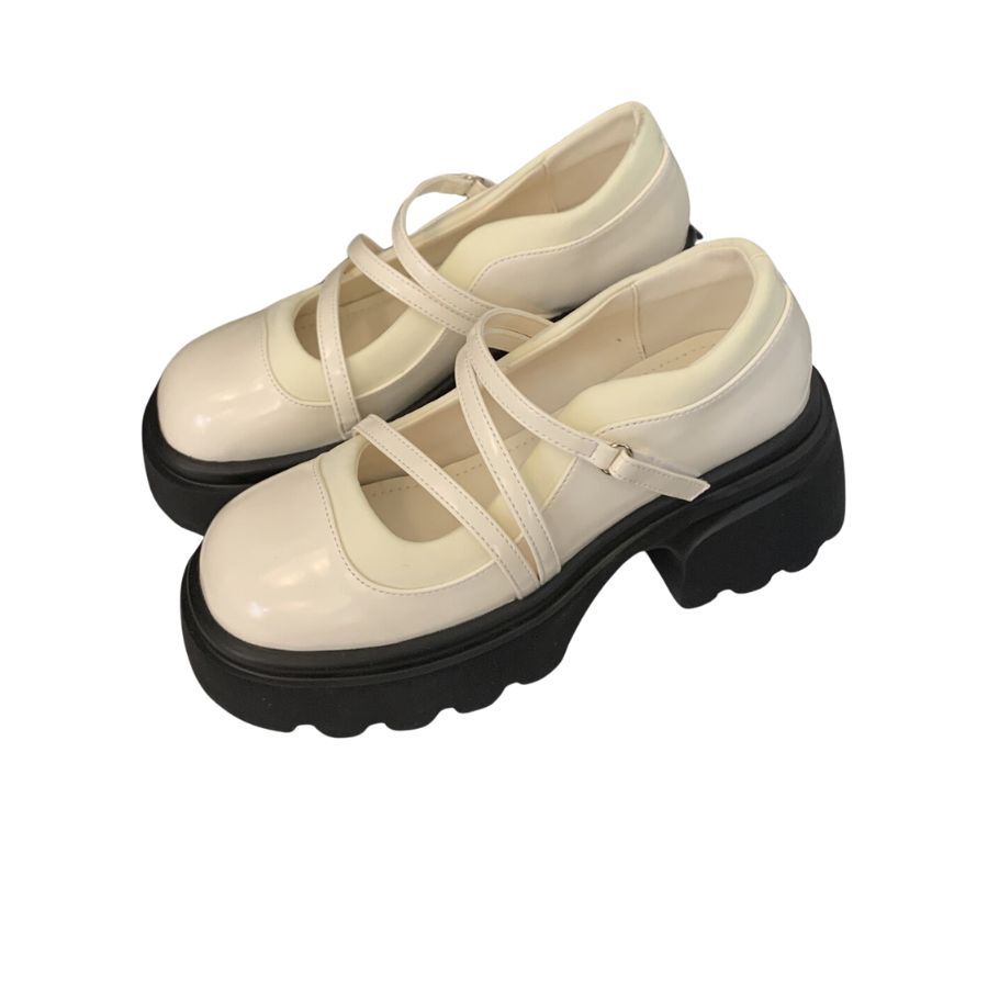 Giày Lolita Nữ TGG L01-5 Màu Đỏ Da Bóng Size 37