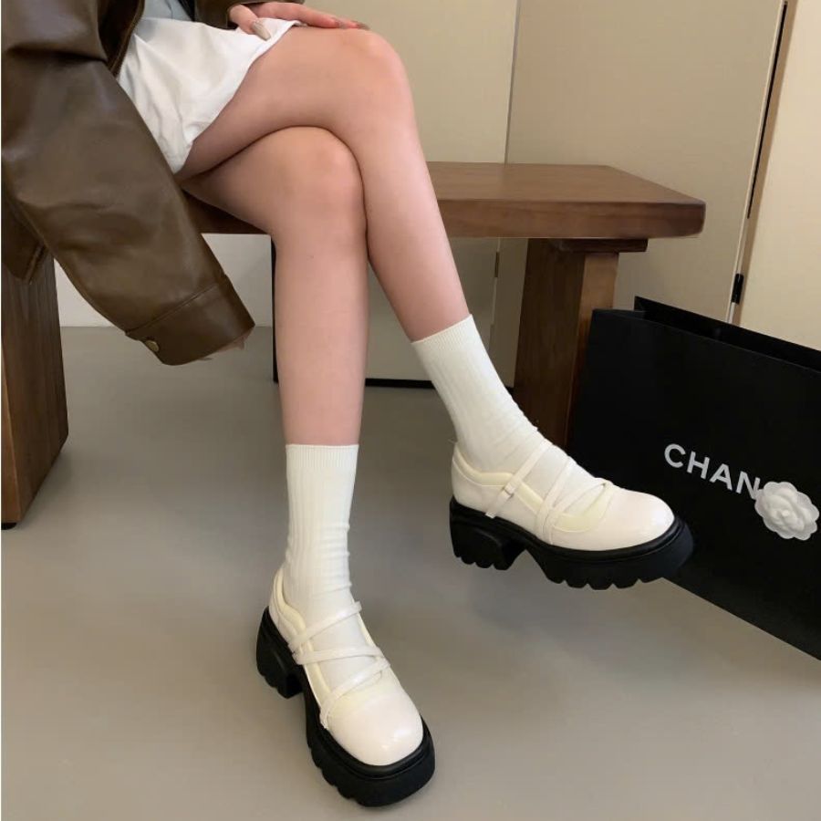 Giày Lolita Nữ TGG L01-5 Màu Đỏ Da Bóng Size 37