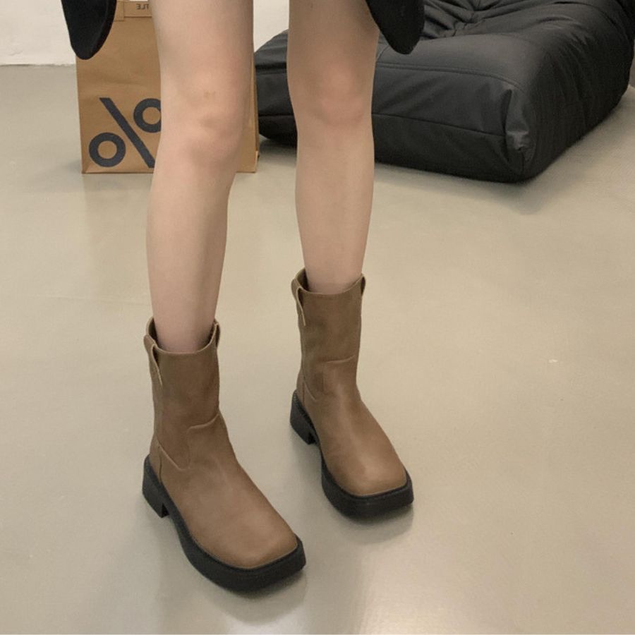 Giày Boots Nữ TGG UN728-1 Màu Nâu Da Pu Size 36