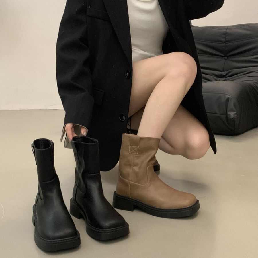 Giày Boots Nữ TGG UN728-1 Màu Nâu Da Pu Size 36