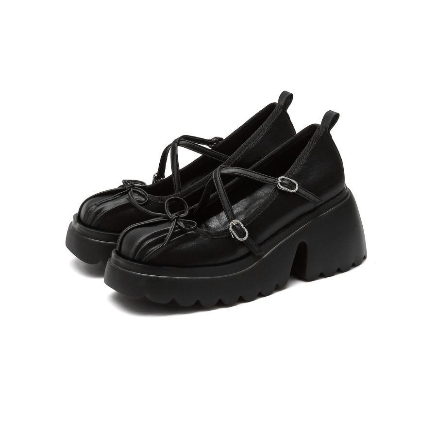 Giày Lolita Nữ TGG L01-2 Màu Bạc Da Mềm Size 37