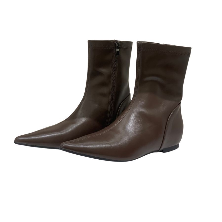 Giày Boots Nữ TGG 9566-1 Màu Nâu Da Mềm Size 36